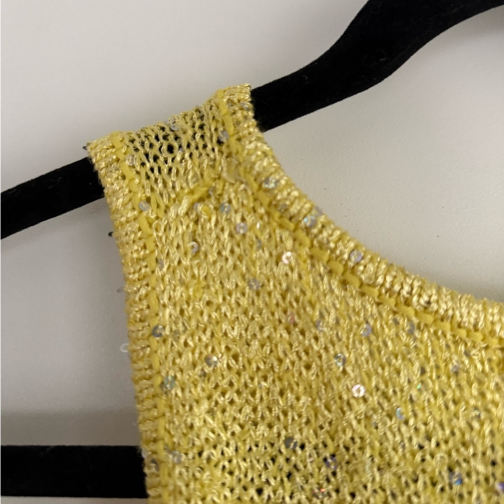 Asta Resort Natalia Sequin Knit Dress Chartreuse Yellow NEW with tags - Picture 7 of 14